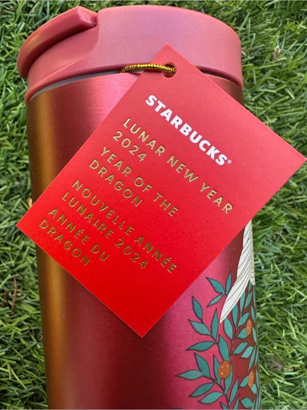 Starbucks 2024 Lunar New Year Metallic Red Travel Tumbler NWT